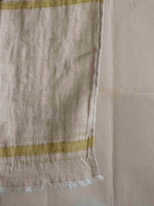 Mustard yellow stripe linen towel at M AAH