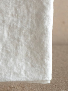 close-up of natural white linen texture by French Linge Particulier
