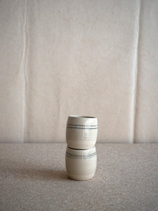 handmade black line ceramic coffee cup by Rosa Maria Kulzer